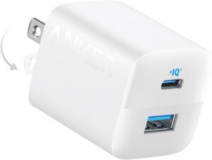 Read more about the article Anker USB C Charger Block, 33W 2 Port Compact Charger with Foldable Plug for iPhone 16/15, Galaxy, and More (Cable Not Included, White)