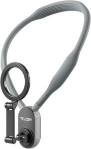 Read more about the article TELESIN Magnetic Neck Mount for Phones, Neck Cell Phone Holder POV/Vlog Selfie Mount Hand Free Phone Neck Holder Chest Stand Strap Video Recording for iPhone 16 15 14 13 12 Seires Android Phones Gray