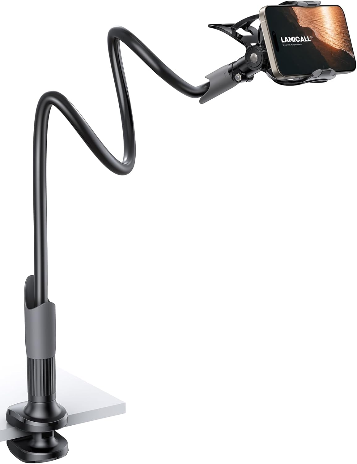 You are currently viewing Lamicall Gooseneck Phone Holder for Bed – Cell Phone Mount Clamp Clip, Flexible Long Arm, Overhead Mount for Desk Headboard Bedside, for iPhone 16 Pro Max, 15 Pro Max, 14 Plus, 13 Mini & 4-7″ Phone