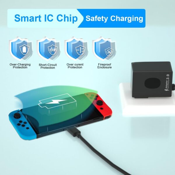 Fast Charging Power Charger for Nintendo Switch, USB-C Type C Power Adapter for Nintendo Switch/Lite/OLED,Support TV Mode 15V 2.6A - Image 4
