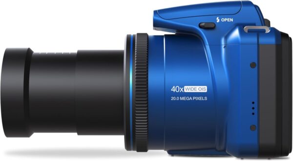 Minolta MN40Z 20MP Digital Camera – 40x Optical Zoom, 1080p FHD Video, 3.0" LCD, Wi-Fi, Face/Smile/Blink Detection – Blue - Image 8