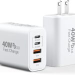 Read more about the article USB C Charger Block, 40W 4 Ports Type C Fast Phone Charging Blocks Cube PD USBC Wall Plug+QC 3.0 USB A Charger Brick Box Power for iPhone 16/15/14/13/12/11 Pro Max, iPad, Samsung Galaxy, Pixel,2Pack