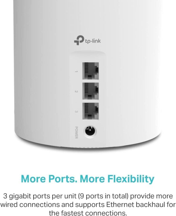 TP-Link 𝐃𝐞𝐜𝐨 X55 AX3000 WiFi 6 Mesh System - Covers up to 6500 Sq.Ft. , Replaces Wireless Router and Extender, 3 Gigabit ports per unit, supports Ethernet Backhaul (3-pack) - Image 5