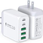 Read more about the article USB C Wall Charger Block, 2Pack 50W 5-Port C Charger Fast Charging Block PD Power Adapter +QC 3.0 Multiport Type C Box Brick Cube USB A Wall Plug for iPhone 16/15/14 Pro Max Plus, iPad,Samsung Galaxy