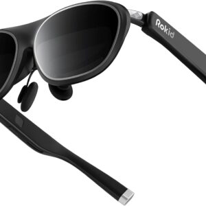 Rokid Max 2 AR Glasses Black, 215″ Micro-OLED Display, 50° FOV, 600 Nits Brightness, Compatible with iphone 15&Android, Steam Deck, ROG, Ipad, Mac Immersive Wearable Display for Gaming & Entertainment
