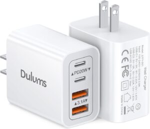 Read more about the article 40W USB C Charger Cube, 2-Pack Wall Plug Fast Charging Block, 4-Port PD+QC Power Adapter Multiport Brick Type C Box for iPhone 16/15/14/13/12/11/Pro Max/XS/XR/8/7, Tablets, Cellphones