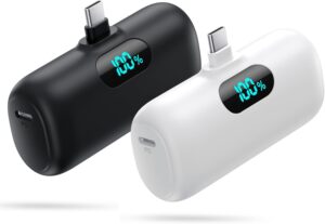 Read more about the article [2-Pack] Mini Portable Charger 5000mAh Power Bank,3A PD USB C Cell Phone Portable Power, LCD Display Battery Pack Compatible with iPhone 16/15/15 plus/15 pro/15 pro Max/Android/Samsung/Moto/LG etc