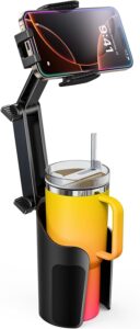 Read more about the article 2-in-1 Cup Holder Cell Phone Holder for Your Car Bottle Friendly Cup Cell Phone Holder Mount for Car Height Adjustable Sturdy Fit 4-7 inches Phones