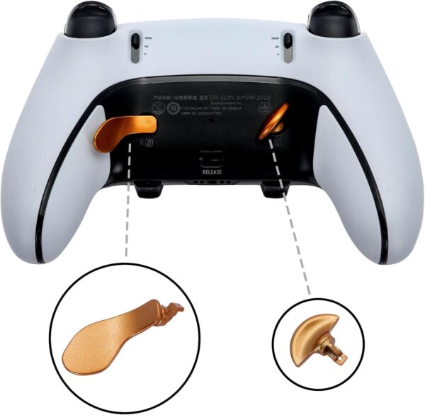 Ikpek 4PCS Metallic Back Paddles for PS5 Edge Controller, Interchangeable Metal Stainless Steel Back Buttons Replacement for PS5 Edge Controller - Controller NOT Included - Image 2