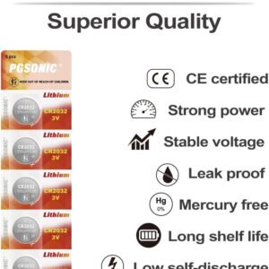 40 Pack CR2032 Batteries, 3V Lithium Coin Battery for Small Electronic Devices, 5 Year Shelf Life