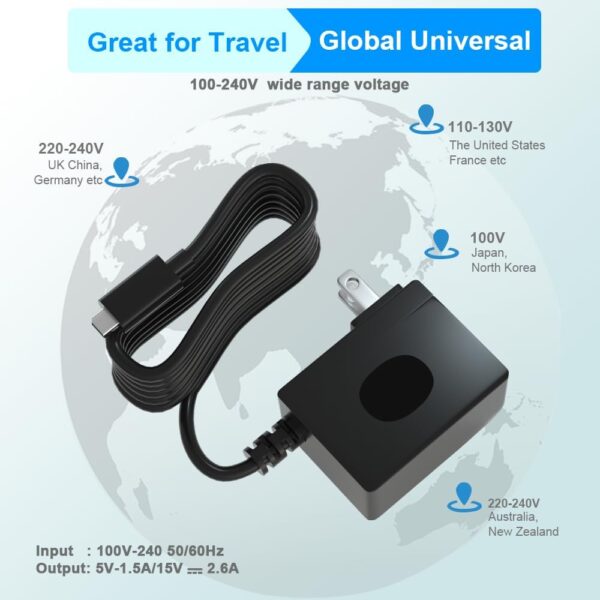 Fast Charging Power Charger for Nintendo Switch, USB-C Type C Power Adapter for Nintendo Switch/Lite/OLED,Support TV Mode 15V 2.6A - Image 7
