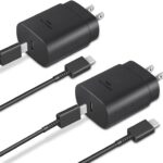 Read more about the article Type C Charger, 2-Pack 25W Type C Fast Charging Block with 6ft USB C Charger Cable Compatible with Galaxy S23 Ultra/S23+/S22/S21/S20/Phone 16/16 Plus/16 Pro Max/15/15 Pro Max/15 Plus-Black