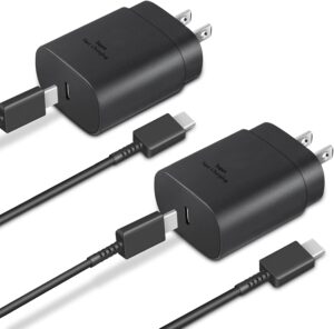 Read more about the article Type C Charger, 2-Pack 25W Type C Fast Charging Block with 6ft USB C Charger Cable Compatible with Galaxy S23 Ultra/S23+/S22/S21/S20/Phone 16/16 Plus/16 Pro Max/15/15 Pro Max/15 Plus-Black