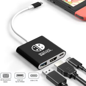 Switch Dock for Nintendo Switch Docking Station Portable Switch TV Adapter Support 4K/60HZ Switch TV Dock Mode Compatible Steam Deck Portable Switch Doc Station for Nintendo Switch/OLED
