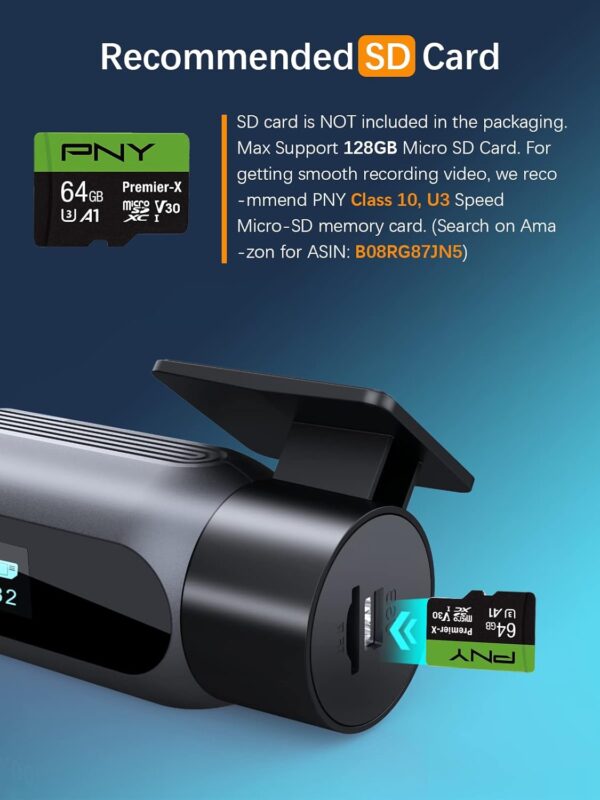 Dash Cam WiFi FHD 1080P Car Camera, Front Dash Camera for Cars, Mini Dashcams for Cars with Night Vision, 24 Hours Parking Mode, WDR, Loop Recording, G-Sensor, APP, Support 128GB Max - Image 7