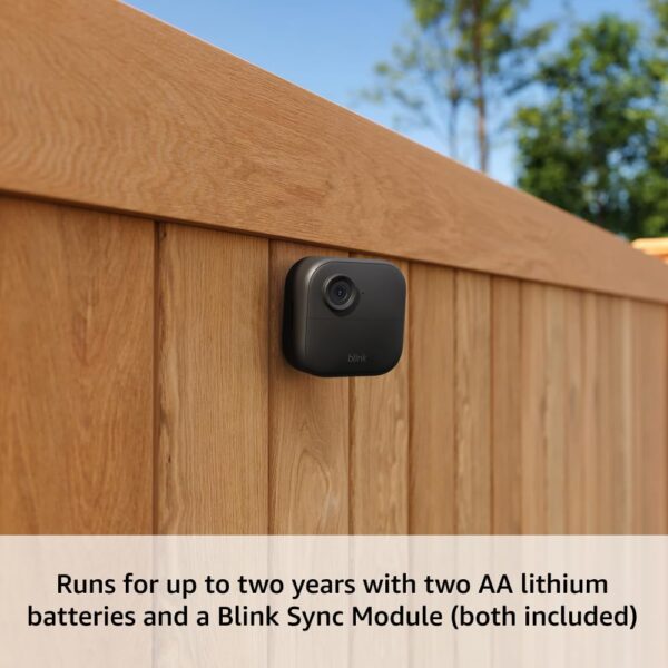 Blink Outdoor 4 (newest model) – Wireless smart security camera, two-year battery life, 1080p HD day and infrared night live view, two-way talk. Sync Module Core included – 3 camera system - Image 3