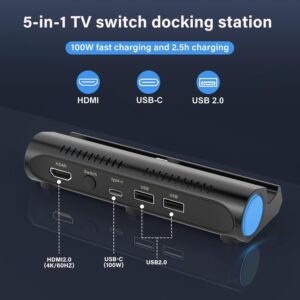 Switch Dock,- Dock Station for Switch/Switch OLED, Switch Portable Charging Stand, 4K HDMI Output and 2*USB Port, Replacement for Switch Dock