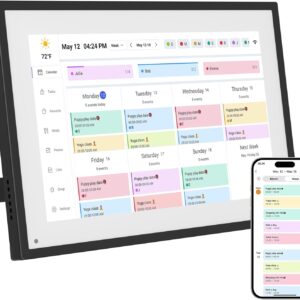 10.1 Inch Digital Calendar+Digital Picture Frame, 2025-2026 Desk Calendar Smart WiFi Planner&Chore Chart, IPS HD Interactive Touchscreen Display For Family Schedules
