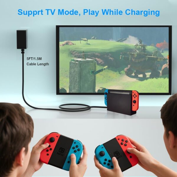 Fast Charging Power Charger for Nintendo Switch, USB-C Type C Power Adapter for Nintendo Switch/Lite/OLED,Support TV Mode 15V 2.6A - Image 6