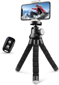 Read more about the article Sensyne Phone Tripod, Flexible Cell Phone Tripod with Phone Holder and Wireless Remote, Mini Travel Tripod Stand, Compatible with All Cell Phones, Cameras