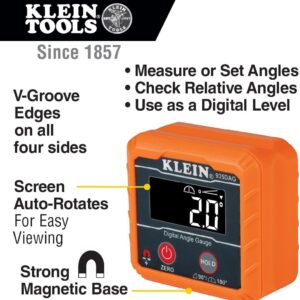 Klein Tools 935DAG Digital Electronic Level and Angle Gauge, Measures 0 – 90 and 0 – 180 Degree Ranges, Measures and Sets Angles