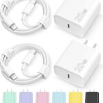 Read more about the article iPhone 16 15 Charger Fast Charging Type C Chargers USB C Charger Block iPhone 16 Chargers with 2 Pack 6FT Cable for iPhone 16/16 Plus/16 Pro/16 Pro Max/iPhone 15/15 Pro Max/iPad Pro/AirPods