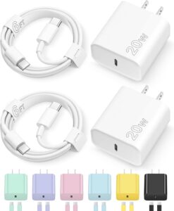 Read more about the article iPhone 16 15 Charger Fast Charging Type C Chargers USB C Charger Block iPhone 16 Chargers with 2 Pack 6FT Cable for iPhone 16/16 Plus/16 Pro/16 Pro Max/iPhone 15/15 Pro Max/iPad Pro/AirPods