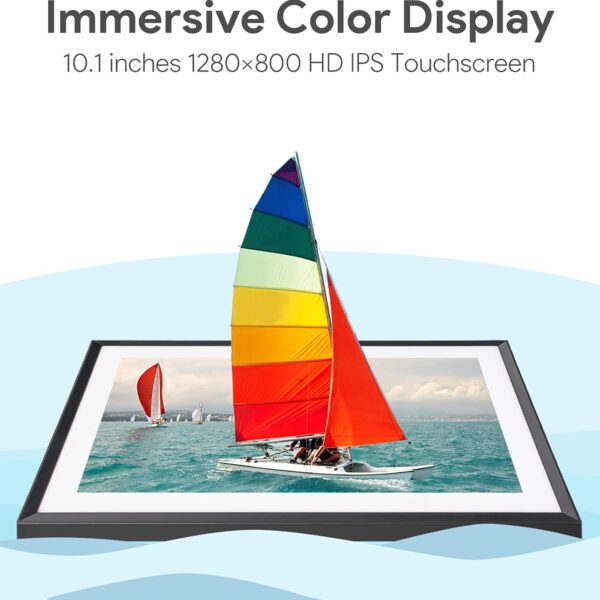 10.1'' Digital Picture Frame with 32GB Storage, Digital Photo Frame with 1280x800 IPS Touch Screen, Share Photos/Videos and Send Best Wishes via Free App - Image 3