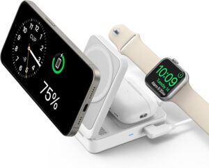 Read more about the article Anker MagGo 3 in 1 iPhone 16 Charging Station, MagSafe-Compatible Wireless Charger Stand, Qi2 Certified 15W Foldable Charger for iPhone 15, AirPods, Apple Watch 9 (Not a Power Bank, Adapter Included)
