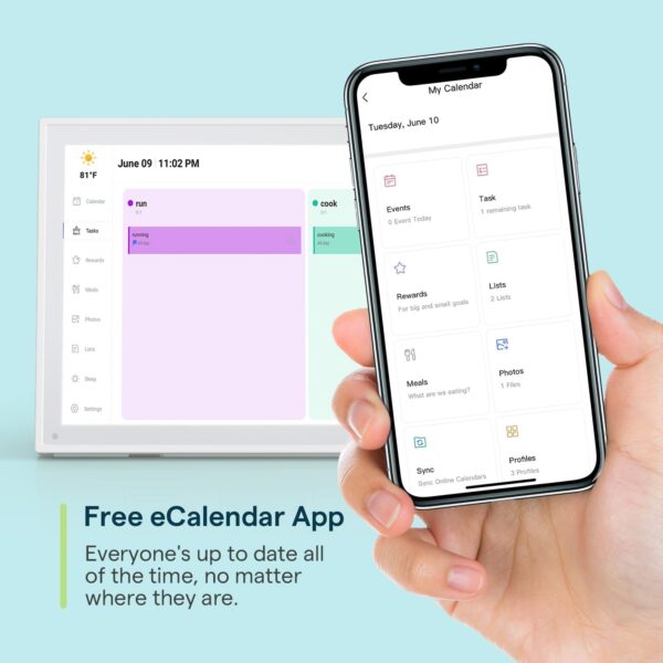 Digital Calendar, 10.1inch Smart WiFi Electronic Calendar&Chore Chart, IPS Touch Screen HD Display for Family Schedules, Share Moments Instantly from Anywhere Digital Calendar 10.1 - Image 5
