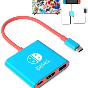 Switch Dock for Nintendo Switch Tv Adapter Portable Switch Docking Station, Switch TV Adapter Compatible Steam Deck/Switch OLED, USB C to HDMI Adapters Support 4K/1080P Switch TV Dock Mode