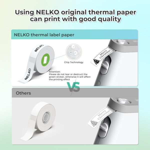 Nelko Label Maker Machine with Tape, P21 Bluetooth Label Printer, Wireless Mini Label Makers with Multiple Templates for School Office Home, White - Image 8