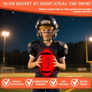 Rechargeable Light Up Football – Glow in The Dark Football – Junior Size – Equipped with USB-C Cable, Pump,Gift Wrapped Toys for Kids, Boys, Youth, Indoor & Outdoor Games