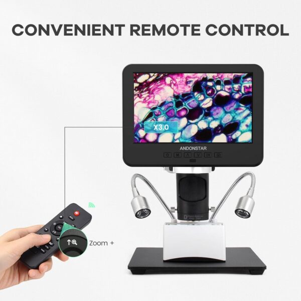 Andonstar AD246S-M HDMI Digital Microscope 2000x for Adults, 3 Lens 2160P UHD Video Record, 7 Inch LCD Soldering Microscope for Electronics Repair, Error Coins, Pro Boom Arm Stand, Windows Compatible - Image 9