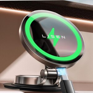 Read more about the article LISEN for Magsafe Car Mount Charger, 15W Fast Charging Magnetic Wireless Car Charger [Mini & Metal], 2025 Ultra Magnetic Car Phone Holder Dashboard for iPhone Car Mount for iPhone 16e Pro Max 15 14 13