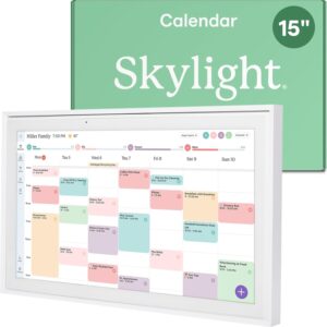 Skylight Calendar: 15-inch Wall Planner Digital Calendar & Chore Chart, Smart Touchscreen Interactive Display for Family Schedules – Wall Mount Included, Great for Organizing Your 2025 Calendar