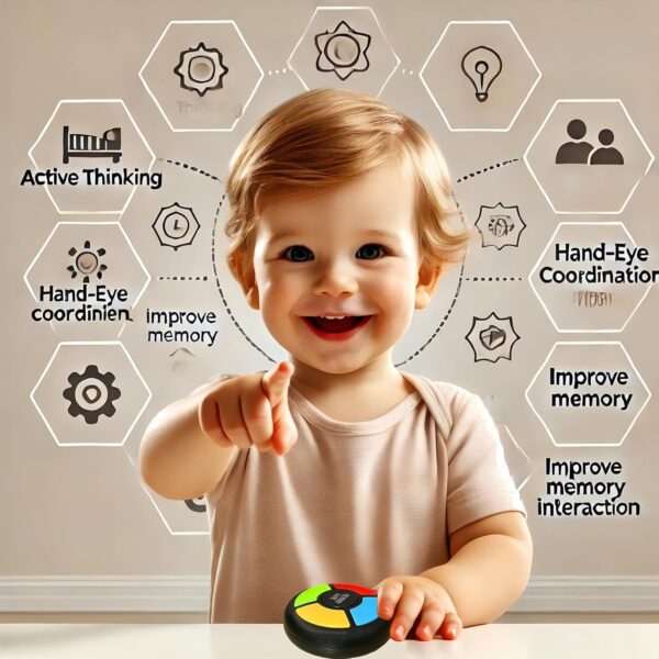 Light Up Memory Game Handheld Electronic Toys Color Memorizing Classic Board Games Quiz Game with Lights and Sounds (907) (907) - Image 4