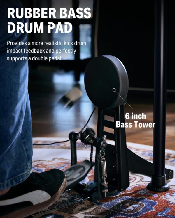 Donner DED-200 MAX Electronic Drum Set with Industry Standard Mesh Heads, 10'' Snare, 8“ Tom, 10'' Tom, 12'' Crash, 450+ Authentic Sounds for Optimal Performance and Feel NEW - Image 5