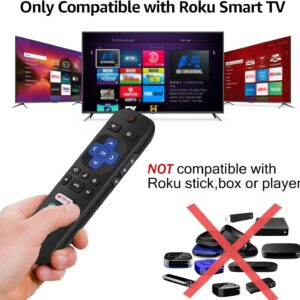 2 Pack Replacement Remote Controls Compatible with Roku Smart TV, Infrared Remotes for TCL/Hisense/Sharp/Philips/Onn/Element/Insignia Roku TV (Not Compatible with Roku Stick, Box or Speaker)