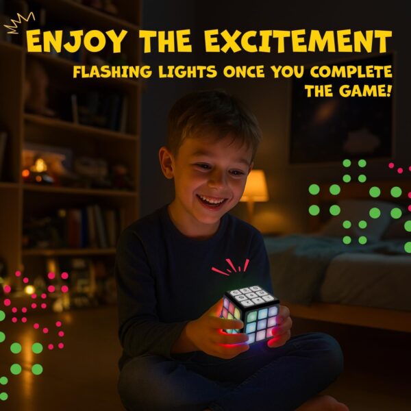 Winning Fingers Flashing Cube Electronic Memory and Brain Game - 4-in-1 Handheld Stem Toys for Kids - Cool Gadgets, Games for Boys and Girls - Fun Family Game for Kids Ages 6-12 - Educational Gift Toy - Image 4