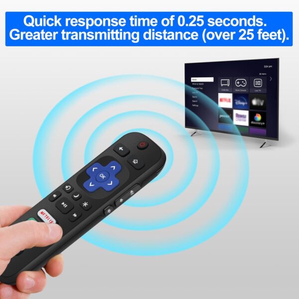 2 Pack Replacement Remote Controls Compatible with Roku Smart TV, Infrared Remotes for TCL/Hisense/Sharp/Philips/Onn/Element/Insignia Roku TV (Not Compatible with Roku Stick, Box or Speaker) - Image 4