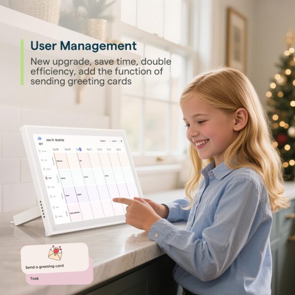 Digital Calendar, 10.1inch Smart WiFi Electronic Calendar&Chore Chart, IPS Touch Screen HD Display for Family Schedules, Share Moments Instantly from Anywhere Digital Calendar 10.1 - Image 4