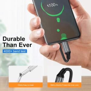 USB Type-C to A Cable 5pack 6ft Braided Fast Charging 3A Quick Charger Cord, 6 Foot Compatible iPhone 16/15,Samsung Galaxy S10 S9 S8 Plus, Note 10 9 8, LG V50 V40 G8 G7(Grey)