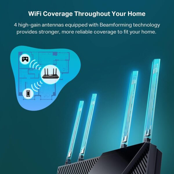 TP-Link Dual-Band AX3000 Wi-Fi 6 Router Archer AX55 | Wireless Gigabit Internet Router for Home | EasyMesh Compatible | VPN Clients & Server | HomeShield, OFDMA, MU-MIMO | USB 3.0 | Secure by Design - Image 6