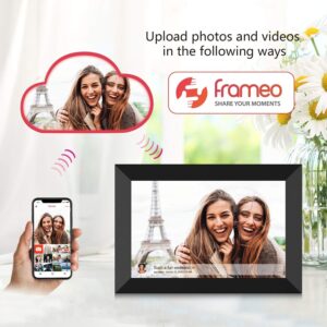 32GB FRAMEO 10.1 Inch Smart WiFi Digital Photo Frame 1280×800 IPS LCD Touch Screen, Auto-Rotate Portrait and Landscape, Built in 32GB Memory, Share Moments Instantly via Frameo App from Anywhere