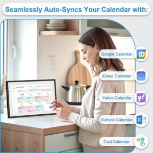 10.1 Inch Digital Calendar+Digital Picture Frame, 2025-2026 Desk Calendar Smart WiFi Planner&Chore Chart, IPS HD Interactive Touchscreen Display For Family Schedules