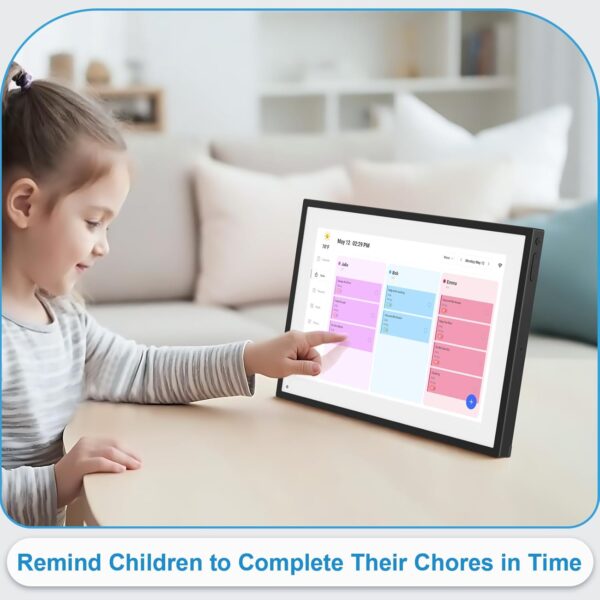 10.1 Inch Digital Calendar+Digital Picture Frame, 2025-2026 Desk Calendar Smart WiFi Planner&Chore Chart, IPS HD Interactive Touchscreen Display For Family Schedules - Image 4