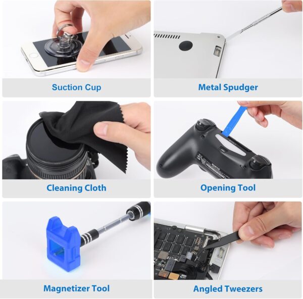 STREBITO Electronics Precision Screwdriver Sets 142-Piece with 120 Bits Magnetic Repair Tool Kit for iPhone, MacBook, Computer, Laptop, PC, Tablet, PS4, Xbox, Nintendo, Game Console - Image 6