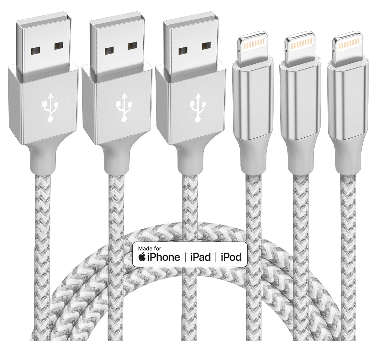 You are currently viewing iPhone Charger 3 Pack 10 ft Apple MFi Certified Lightning Nylon Braided Cable Fast Charging Cord Compatible with iPhone 13 12 11 Pro Max XR XS X 8 7 6 Plus SE iPad and More
