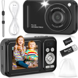 Digital Camera for Kids, WITYEAH 48MP FHD 1080P Point and Shoot Digital Cameras with 16X Zoom Anti-Shake, Compact Portable Cameras for Photography, for Boys Girls Teens Beginners